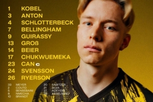 多特vs漢堡首發(fā)：埃姆雷-詹傷愈首次首發(fā)，小貝林厄姆出戰(zhàn)