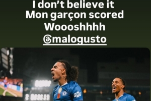 古斯托生涯處子球！科爾維爾社媒調(diào)侃：不敢信！我的男孩進(jìn)球了