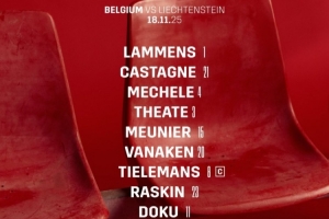 比利時世預(yù)賽首發(fā)：拉門斯國家隊首秀，多庫、德凱特拉雷在列