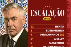 巴西友誼賽首發(fā)：維尼修斯、羅德里戈出戰(zhàn)，小將埃斯特旺在列