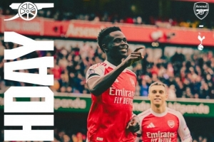 北倫敦德比！阿森納發(fā)布對陣熱刺海報：薩卡、特羅薩德出鏡