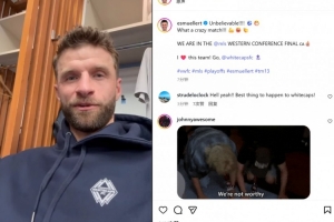 穆勒社媒慶祝溫哥華白浪晉級(jí)：難以置信，我們打進(jìn)西部決賽了！