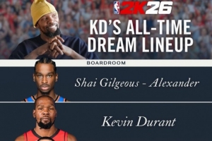 杜蘭特選2K首發(fā)五人組：亞歷山大/自己/克萊/加內(nèi)特/文班亞馬