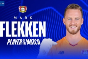 9次撲救全場最多！弗萊肯當選勒沃庫森2-0曼城一役全場最佳球員