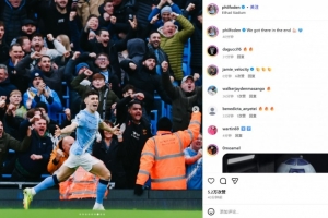 雙響閃擊+絕殺！福登社媒曬慶祝照：我們最終還是贏了！