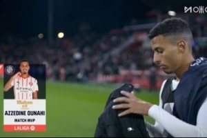 首開(kāi)紀(jì)錄，官方：奧納西當(dāng)選赫羅納1-1皇馬全場(chǎng)最佳球員