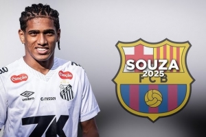 身價(jià)300萬歐！每體：巴薩正關(guān)注19歲桑托斯左后衛(wèi)索薩