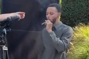 小學生學壞了！庫里拍攝視頻期間悠閑地抽著雪茄