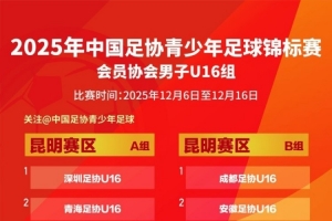 2025年中國足協(xié)青少年足球錦標(biāo)賽會員協(xié)會男子U16組分組、賽程表