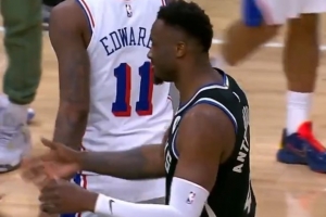 沒(méi)這個(gè)必要！最后時(shí)刻雙方都不打了 但字母哥哥上個(gè)壓哨反籃