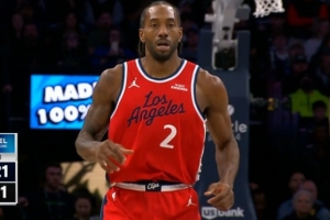 率先發(fā)力！小卡弧頂三分命中 快船領(lǐng)先森林狼兩位數(shù)