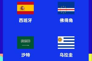 世界杯H組賽程：西班牙6月16日0點(diǎn)對(duì)佛得角，末輪27日8點(diǎn)對(duì)烏拉圭