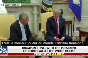 特朗普對(duì)葡萄牙總統(tǒng)說(shuō)：C羅和你競(jìng)選總統(tǒng)的話，你贏不了??