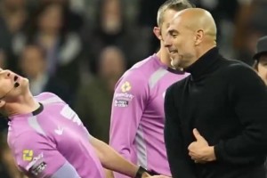 可能只有AI才能表達出瓜迪奧拉對裁判的心情吧，這也太搞了！