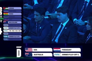 世界杯抽簽D組：東道主美國、巴拉圭、澳大利亞、歐洲區(qū)附加賽C！