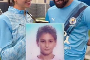 格瓦迪奧爾根據(jù)童年照猜曼城隊友！瓜迪奧拉照片有點成熟啊~