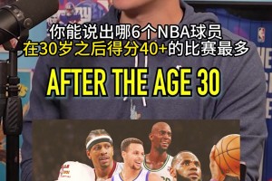 NBA三十歲后飆40+最多的六人 你猜都有誰？