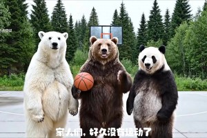 雖然知道是AI合成 但是看著三只熊打球還是挺有意思的??